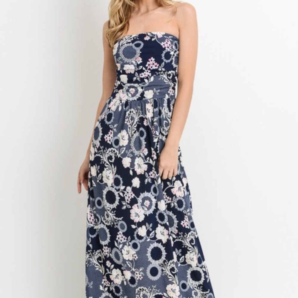 Flowery Tube Top Summer Dress